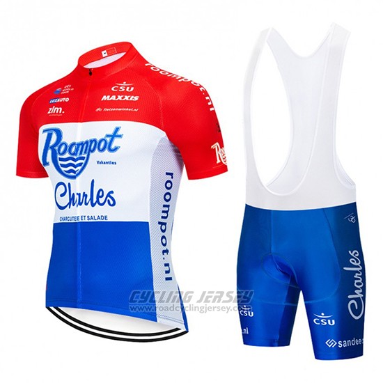 2019 Cycling Jersey Roompot Charles Red White Blueeshort Sleeve and Bib Short
